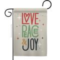 Ornament Collection 13 x 18.5 in. Love Peace & Joy Garden Flag with Winter Christmas Double-Sided  Vertical Flags OR579061